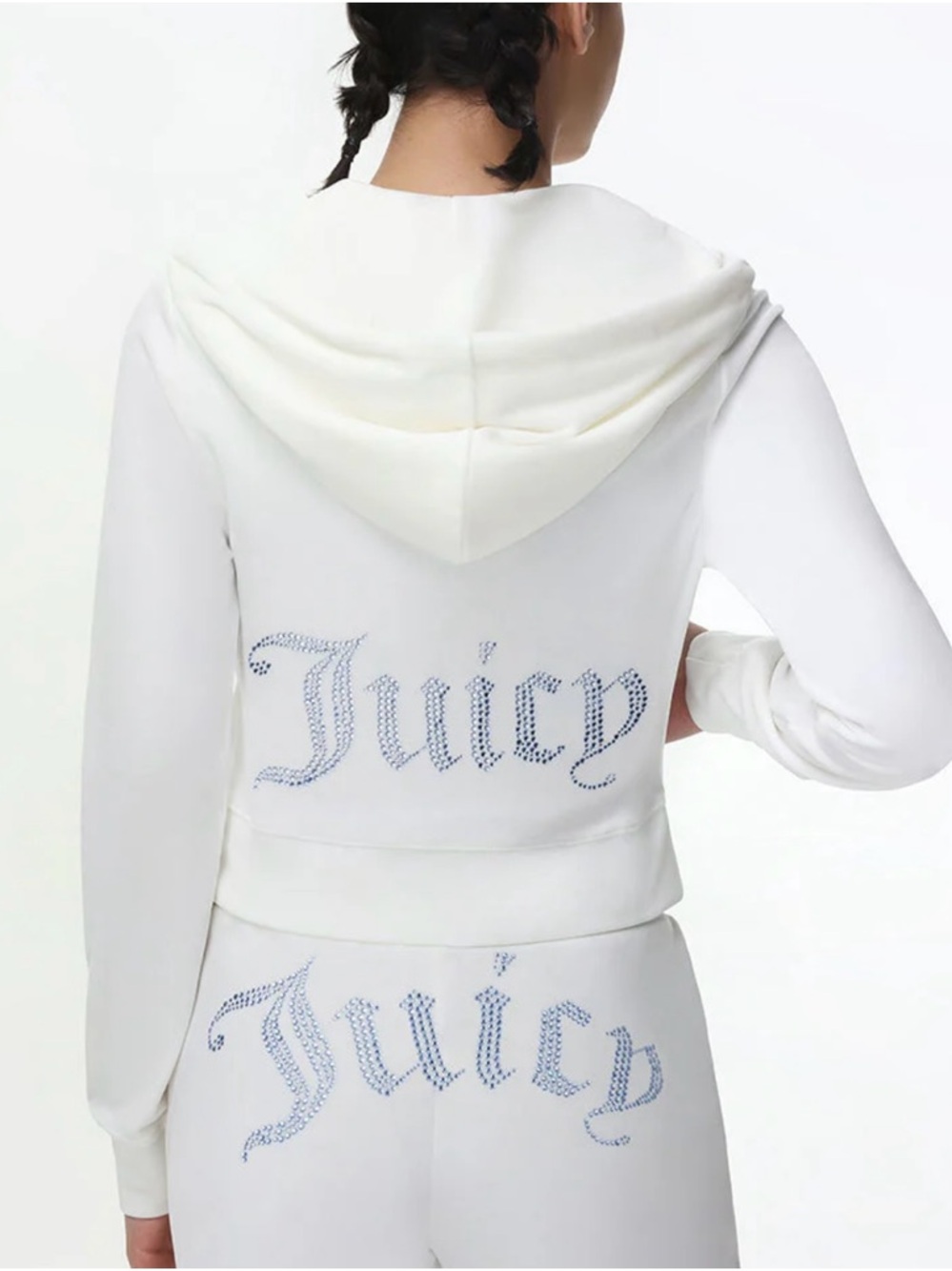 NWT Juicy Couture velour bling tracksuit “Oyster" rhinestone logo size XL